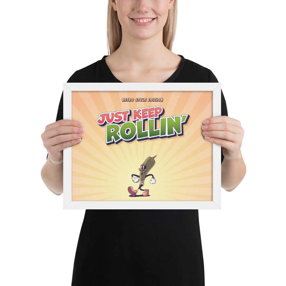 "Just Keep Rollin'" - Lighthearted Framed Poster